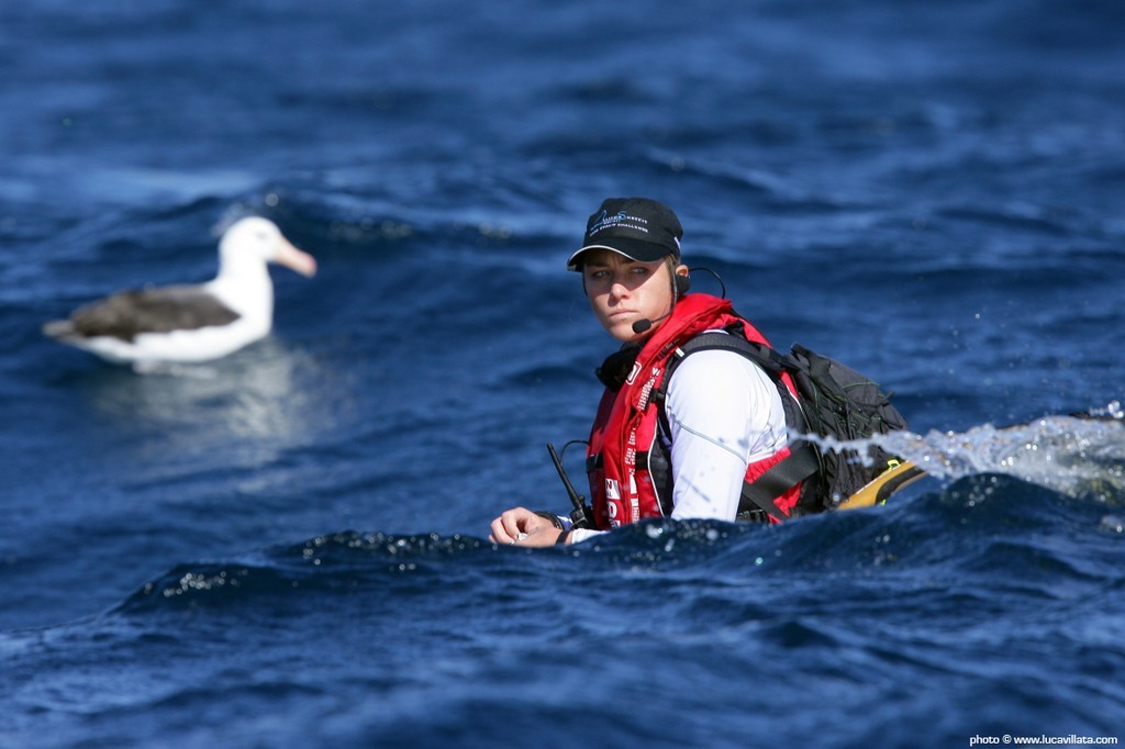 Allison Shreeve windsurfs Bass Strait - Bass Strait Challenge 2009 © Luca Villata http://www.lucavillata.com